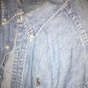 Denim polo button up