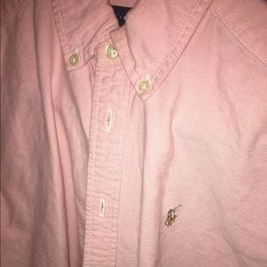 Pink polo button down