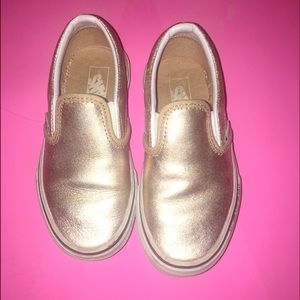 Vans rose gold slip ons toddler girls size 10.5 💕