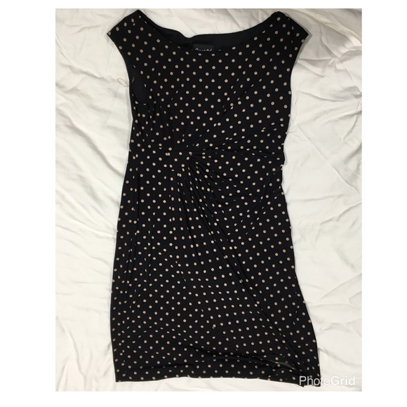L Connected black polka dot dress