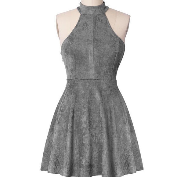 Gray Sleeveless Lace Up Dress - Picture 4 of 4