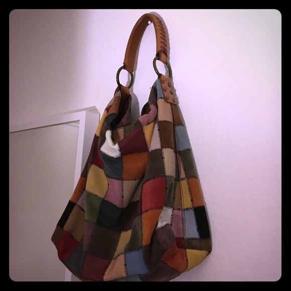 Lucky Brand Large Suede Leather Slouchy Hobo
