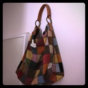 Lucky Brand Large Suede Leather Slouchy Hobo