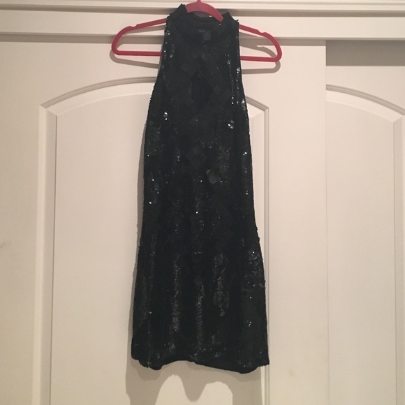 Arden B black sequin dress with bow in the back - Picture 1 of 4