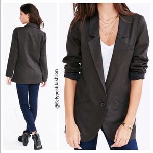 Urban Outfitters Slouchy Tencel Black Blazer