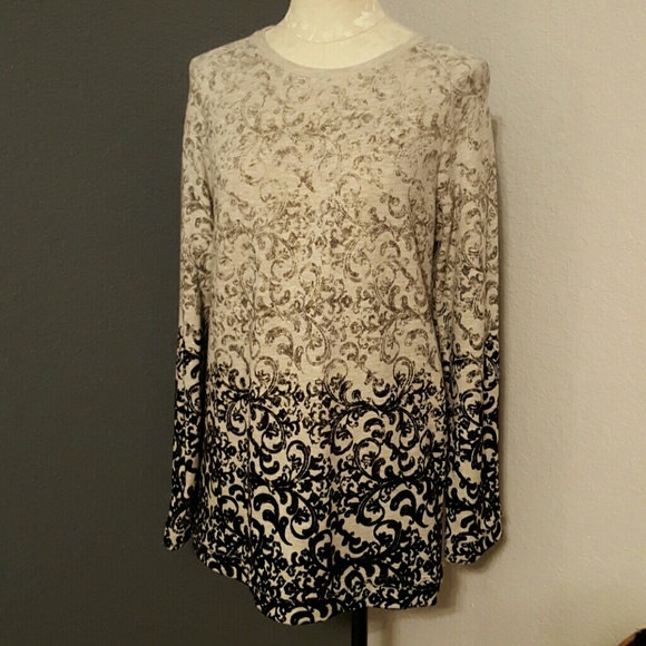 Long sleeve black and cream design shirt