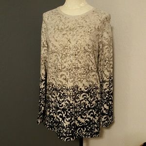 Long sleeve black and cream design shirt