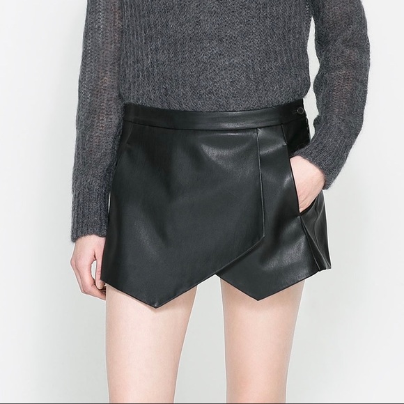 Zara Dresses & Skirts - ZARA Faux Leather Skort