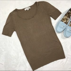 ANN TAYLOR LOFT COCOA KNIT TEE