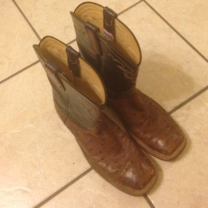 Anderson Bean Brown Ostrich Boots