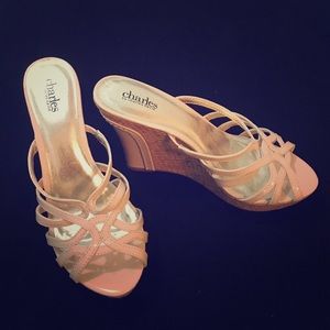 Charles by Charles David beige wedge sandals 8.5