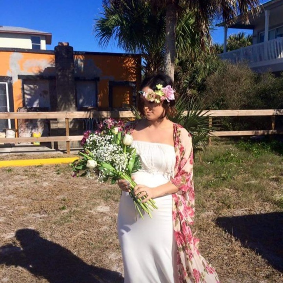 Maternity white boho dress - Picture 3 of 6