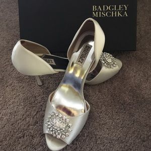 Badgley Mischka Lacie Embellished Satin Pumps