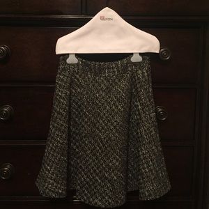 RED Valentino Black White and Gold Tweed Skirt