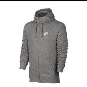 Women's Nike full zip fleece hoodie- Heather gray
