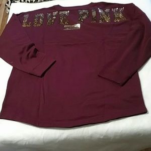 PINK MAROON BLING SWEATSHIRT!!!
