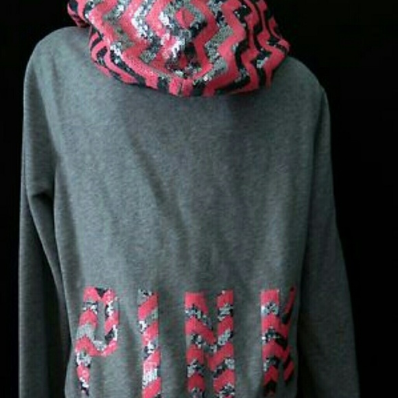 RARE***VICTORIA'S SECRET SEQUIN CHEVRON HOODIE