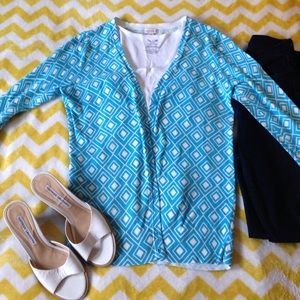 Blue & White Merona Cardigan