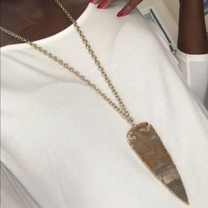 Stone Arrowhead Statement Necklace