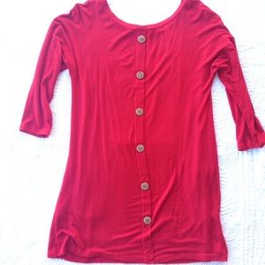 Red button tunic