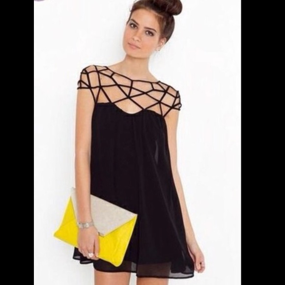 Caged black dress NWOT