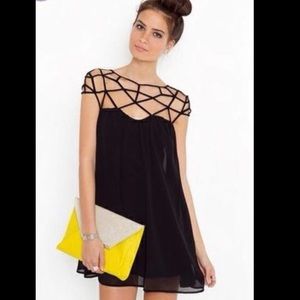 Caged black dress NWOT