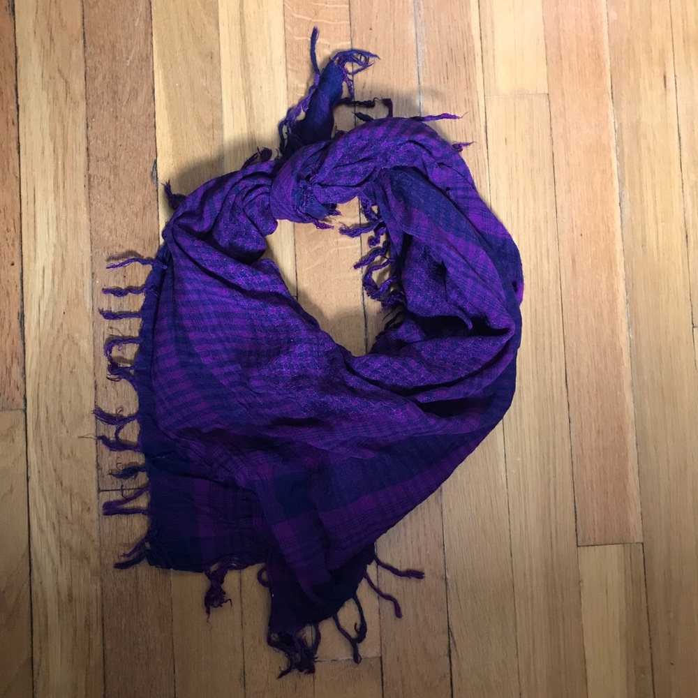 Purple plaid scarf