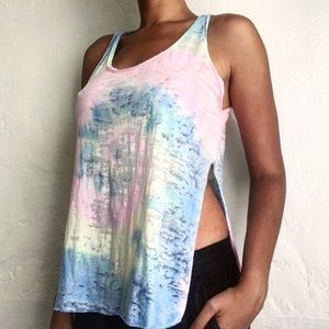EMMA & SAM neon pastel tie-dye tank