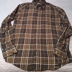 George Brown & black plaid button down shirt S