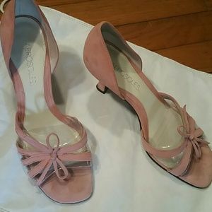 Pink Bow tie strappy heels