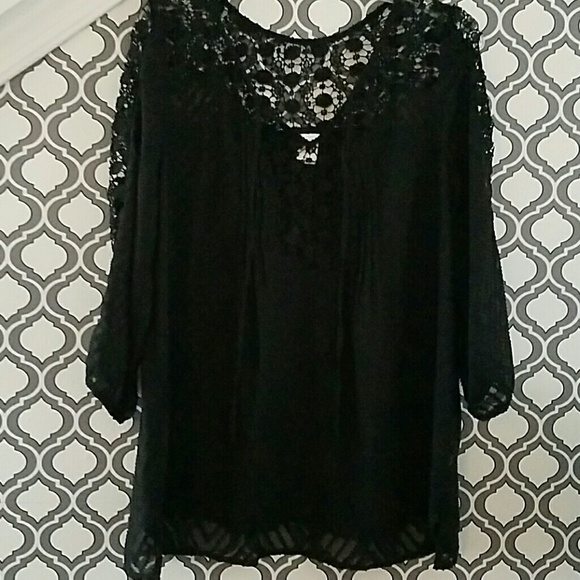 Black peasant style blouse