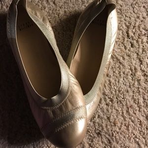Stuart Weitzman gold ballet flats.  Size 9.5.