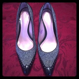 Ann Taylor Tweed & Leather Pumps