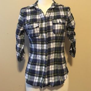 Derek Heart 3/4 sleeve flannel shirt