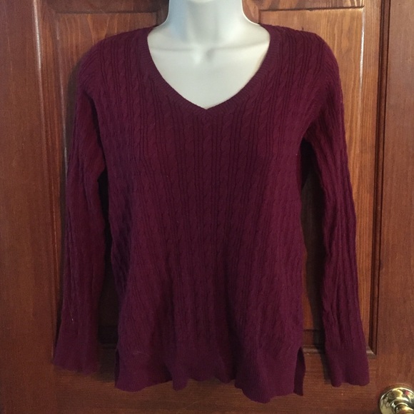 Jc penny women's purple cable lightweight sweater