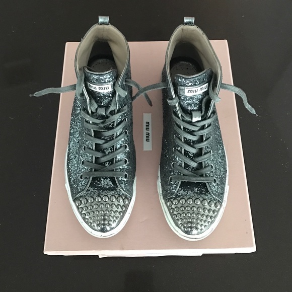 Miu Miu Sparkle Sneakers 37.5