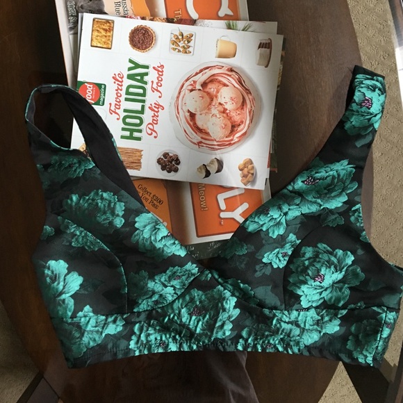 Green and Black Crop Top Bralette