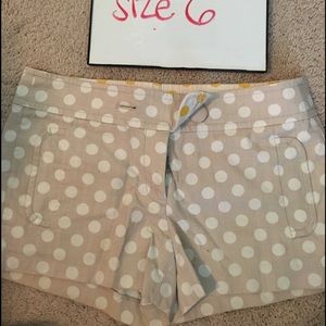 J Crew tan and polka for shorts