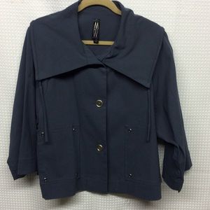 MARLA WYNNE Slate Blue Short A-Line Jacket Size 12
