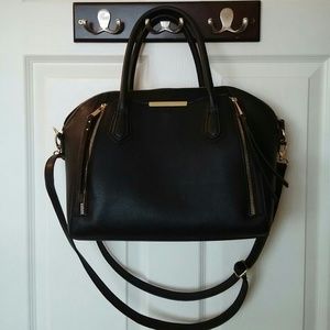 Target black faux leather satchel purse