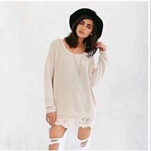 UO Pins and Needles Lace Trim Sweater