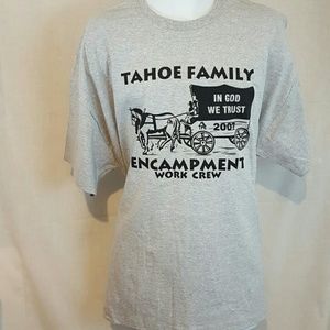 Lake Tahoe work crew horse wagon art 2xl gray tshirt