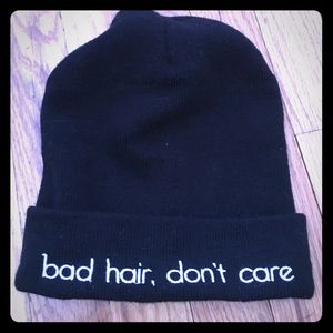 bad hair don't care beanie