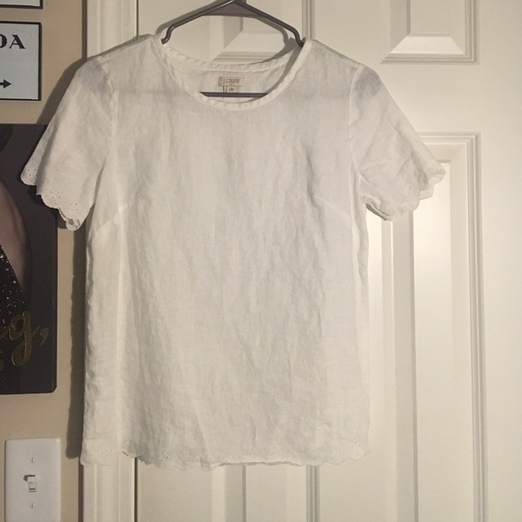 J Crew Factory Linen Slit Back Tee