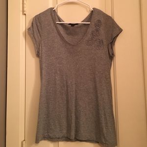 Grey top with flowers