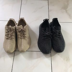 2 pair of Yeezy Boost 350 UA, gently used.