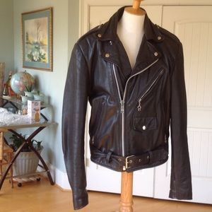 Men's biker leather coat