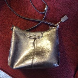 Silver Metalic Coach Purse
