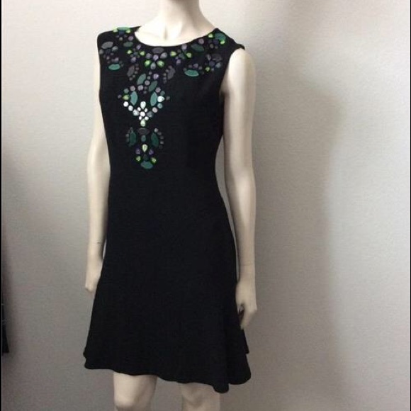 DVF Black Jilleigh Passion Embellished Dress