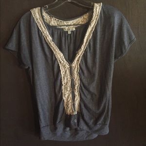 Blue/grey button down blouse